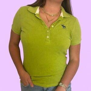 Abercrombie & Fitch Lime Green Polo Shirt